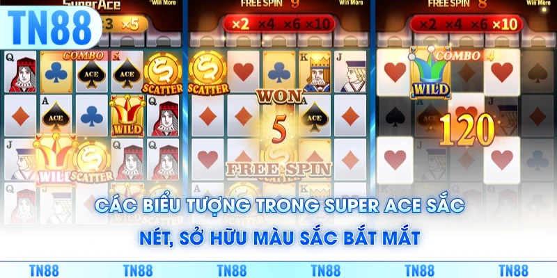 Các biểu tượng trong Super Ace sắc nét, sở hữu màu sắc bắt mắt